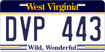 WV license plate DVP443