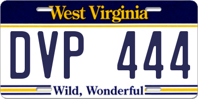 WV license plate DVP444