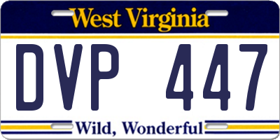 WV license plate DVP447
