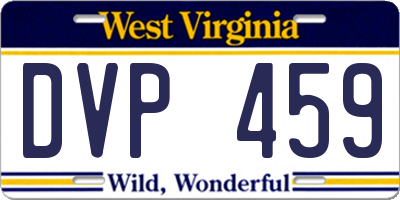WV license plate DVP459