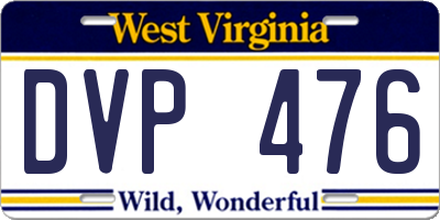 WV license plate DVP476