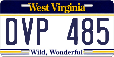 WV license plate DVP485