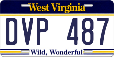 WV license plate DVP487