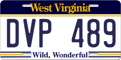 WV license plate DVP489