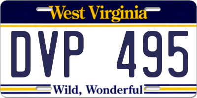 WV license plate DVP495