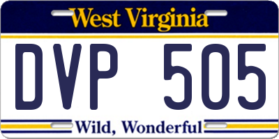 WV license plate DVP505