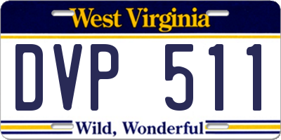 WV license plate DVP511