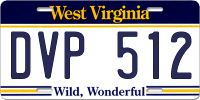 WV license plate DVP512