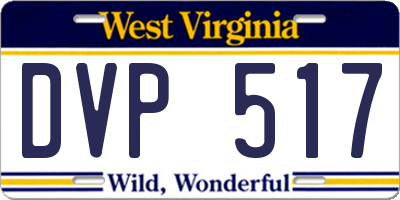 WV license plate DVP517