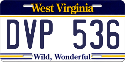WV license plate DVP536