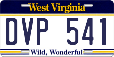 WV license plate DVP541