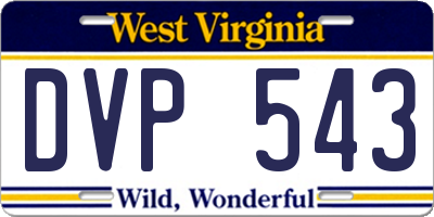 WV license plate DVP543