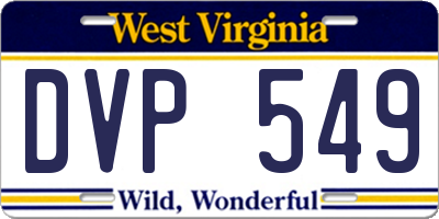 WV license plate DVP549