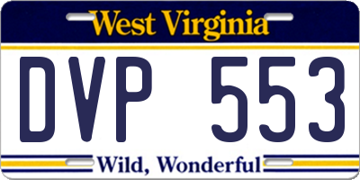 WV license plate DVP553