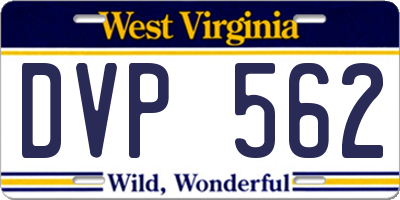 WV license plate DVP562