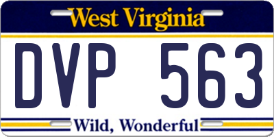 WV license plate DVP563