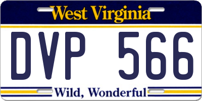 WV license plate DVP566