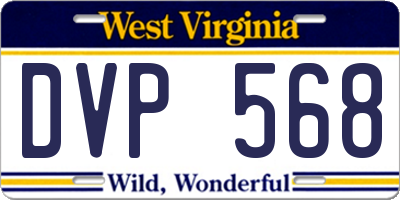 WV license plate DVP568