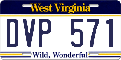 WV license plate DVP571