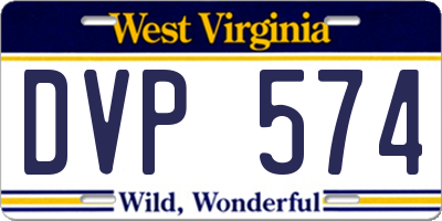 WV license plate DVP574