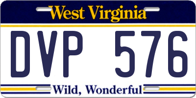 WV license plate DVP576
