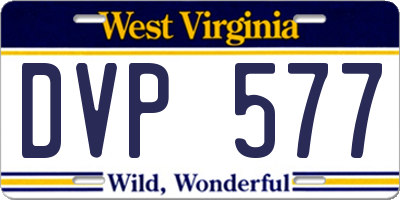 WV license plate DVP577