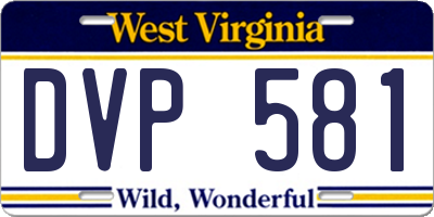 WV license plate DVP581