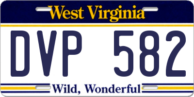 WV license plate DVP582