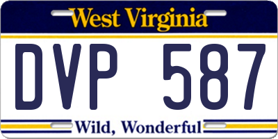 WV license plate DVP587