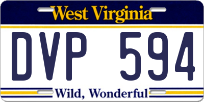 WV license plate DVP594