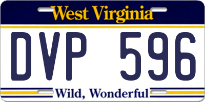 WV license plate DVP596