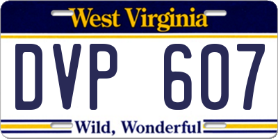 WV license plate DVP607