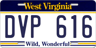 WV license plate DVP616