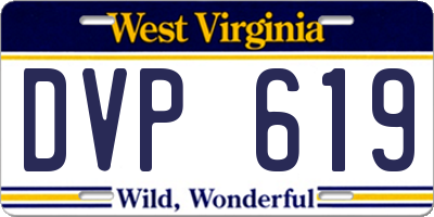 WV license plate DVP619