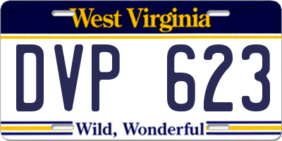 WV license plate DVP623