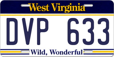 WV license plate DVP633