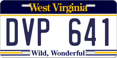 WV license plate DVP641
