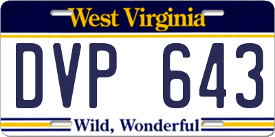 WV license plate DVP643