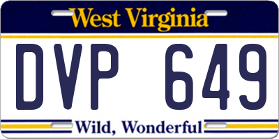 WV license plate DVP649