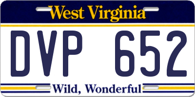 WV license plate DVP652