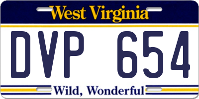 WV license plate DVP654