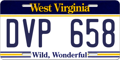 WV license plate DVP658