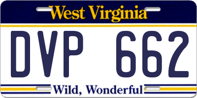 WV license plate DVP662