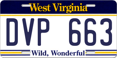 WV license plate DVP663