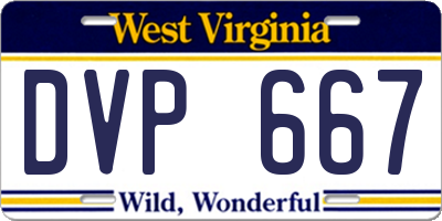 WV license plate DVP667