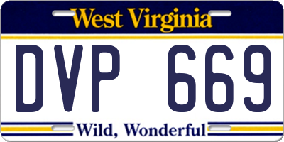 WV license plate DVP669