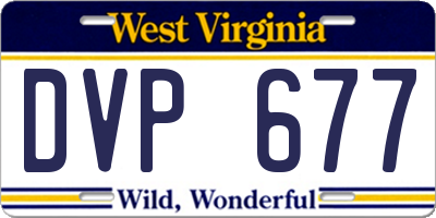 WV license plate DVP677