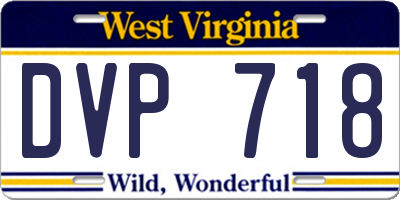WV license plate DVP718