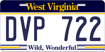 WV license plate DVP722
