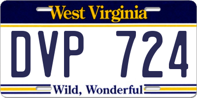 WV license plate DVP724